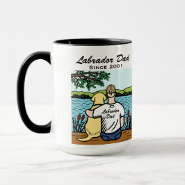 Personalisiertes gelbes Labrador und Vater Tasse