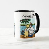 Personalisiertes gelbes Labrador und Vater Tasse (VorderseiteRechts)