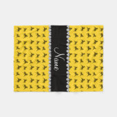 Personalisiertes gelbes Pferdemuster Fleecedecke (Vorderseite (Horizontal))