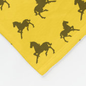 Personalisiertes gelbes Pferdemuster Fleecedecke (Ecke)