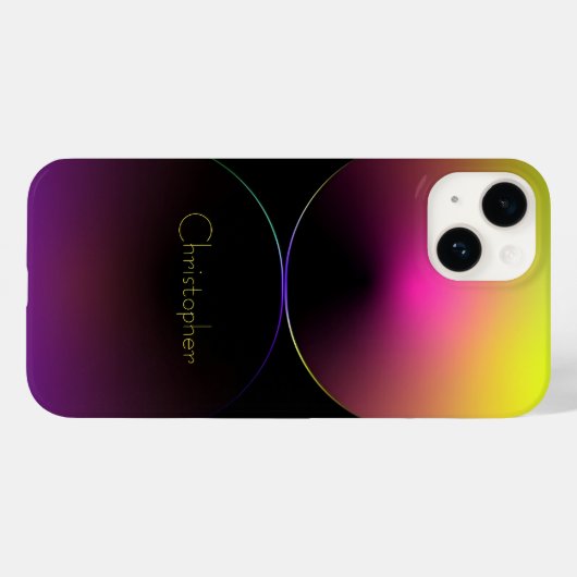 Personalisiertes gelbes Radialtexturtelefon 15 Case-Mate iPhone Hülle (Rückseite (Horizontal))