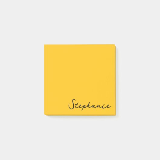 Personalisiertes gelbes Script Post it Sticky Note Post-it Klebezettel (Vorderseite)