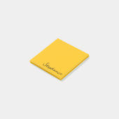 Personalisiertes gelbes Script Post it Sticky Note Post-it Klebezettel (angewinkelt)