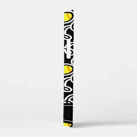 Personalisiertes gelbes Softball-Design iPhone 4 G Case-Mate iPhone Hülle (Rückseite / Rechts)