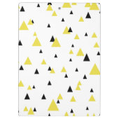 Personalisiertes gelbes und schwarzes geometrische klemmbrett (Rückseite)