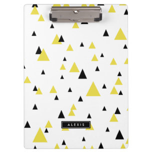 Personalisiertes gelbes und schwarzes geometrische klemmbrett
