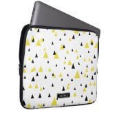 Personalisiertes gelbes und schwarzes geometrische laptopschutzhülle (Vorne Rechts)