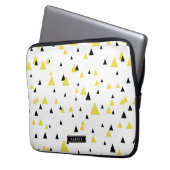 Personalisiertes gelbes und schwarzes geometrische laptopschutzhülle (Vorderseite Links)