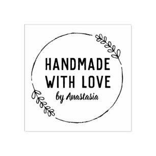Personalisiertes gemacht mit Liebe Gummistempel