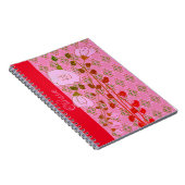 Personalisiertes Gemustertes Notebook in Rosa und Notizblock (Rechte Seite)