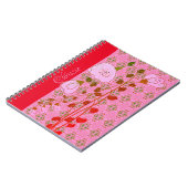 Personalisiertes Gemustertes Notebook in Rosa und Notizblock (Linke Seite)
