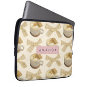 Personalisiertes, gemütliches Latte & Gingham Bow Laptopschutzhülle (Vorne Rechts)