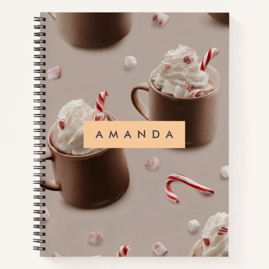 Personalisiertes, gemütliches Peppermint-Hot-Choco Notizblock (Vorderseite)
