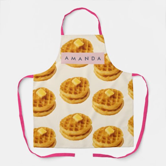 Personalisiertes gemütliches Waffel-Frühstücksmust Schürze (Vorderseite)