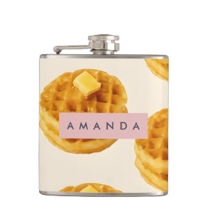 Personalisiertes, gemütliches Waffelfrühstück Flachmann