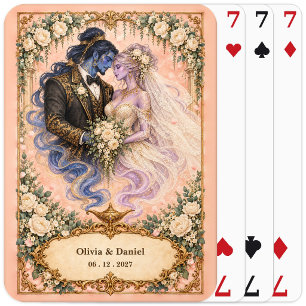 Personalisiertes Genie-Braut-und Bräutigam-Hochzei Spielkarten