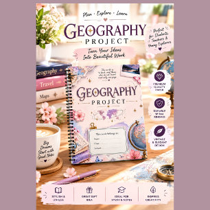 Personalisiertes Geographie-Projekt-Notizbuch Vi Notizblock