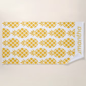 Personalisiertes geometrisches Ananas-Muster Strandtuch (Vorderseite)