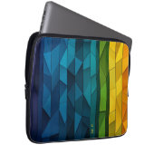 Personalisiertes geometrisches Blau und Aquamarine Laptopschutzhülle (Vorne Rechts)