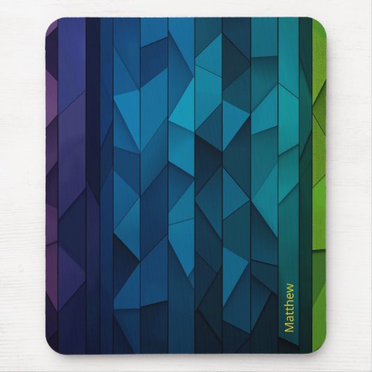 Personalisiertes geometrisches Blau und Aquamarine Mousepad (Vorne)