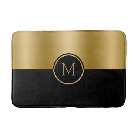 Personalisiertes geometrisches Design aus Gold und Badematte (Vorderseite)