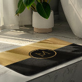 Personalisiertes geometrisches Design aus Gold und Badematte