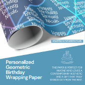 Personalisiertes geometrisches Geburtstagspapier Geschenkpapier
