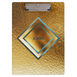 Personalisiertes geometrisches Goldmetallisches Klemmbrett