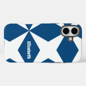 Personalisiertes geometrisches Muster Classic Blue Case-Mate iPhone Hülle (Rückseite (Horizontal))