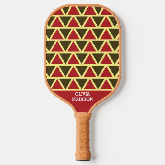 Personalisiertes geometrisches Muster des roten Dr Pickleball Schläger (Vorderseite)
