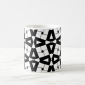 Personalisiertes geometrisches Muster Schwarz/Weiß Kaffeetasse (Mittel)