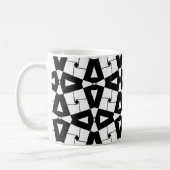 Personalisiertes geometrisches Muster Schwarz/Weiß Kaffeetasse (Links)
