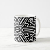 Personalisiertes geometrisches Muster Schwarz/Weiß Kaffeetasse (VorderseiteRechts)