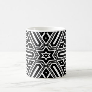 Personalisiertes geometrisches Muster Schwarz/Weiß Kaffeetasse