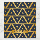 Personalisiertes geometrisches Muster Weinetikett (Einzelnes Label)