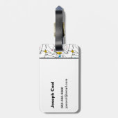 Personalisiertes geometrisches Retro-Muster Gepäckanhänger (Rückseite vertikal)