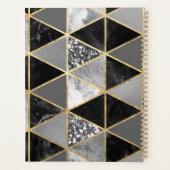 Personalisiertes geometrisches Schwarz-Weiß-Marmor Planer (Rückseite)