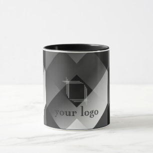 personalisiertes geometrisches Schwarz-Weiß Tasse