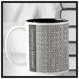 Personalisiertes geometrisches Schwarzweißmuster Zweifarbige Tasse