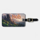 Personalisiertes Gepäckanhänger - Bergblick (Vorderseite horizontal)