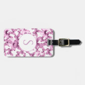 Personalisiertes Gepäckanhänger mit rosa Schmetter (Vorderseite horizontal)