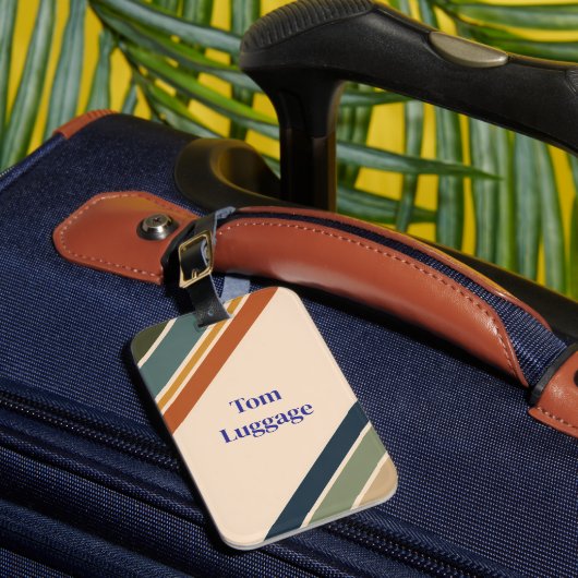 Personalisiertes Gepäckanhänger Modern Retro Farbf (Vorderseite Insitu 1)