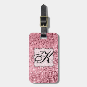 Personalisiertes Gepäckanhänger Roségold Glitter