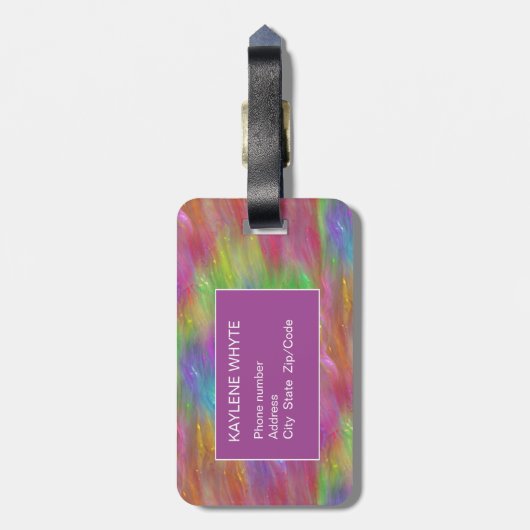 Personalisiertes Gepäckstück aus geschmolzenem Reg Gepäckanhänger (Rückseite vertikal)