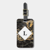 Personalisiertes Gepäckstück aus schwarzem und gol Gepäckanhänger (Vorderseite vertikal)