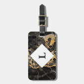 Personalisiertes Gepäckstück aus schwarzem und gol Gepäckanhänger (Vorderseite vertikal)