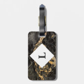 Personalisiertes Gepäckstück aus schwarzem und gol Gepäckanhänger (Rückseite vertikal)