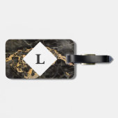 Personalisiertes Gepäckstück aus schwarzem und gol Gepäckanhänger (Rückseite horizontal)