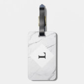 Personalisiertes Gepäckstück aus weißem Carrara-Ma Gepäckanhänger (Rückseite vertikal)