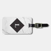 Personalisiertes Gepäckstück aus weißem Marmor Gepäckanhänger (Vorderseite horizontal)